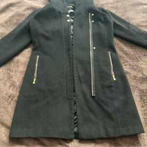 Karl Lagerfeld Black Trench Coat with Hood